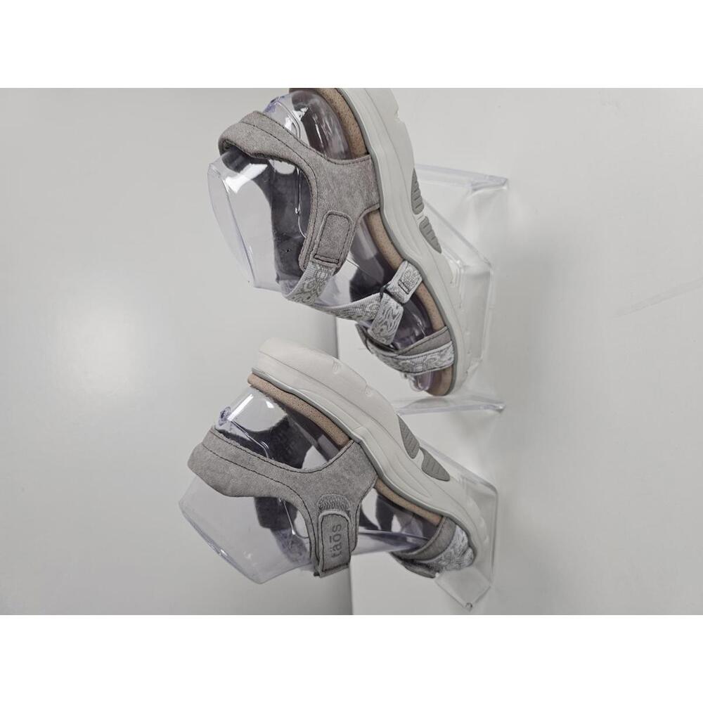 Taos Gray Suede and Fabric Adjustable Strap Sandals - Picture 7 of 15